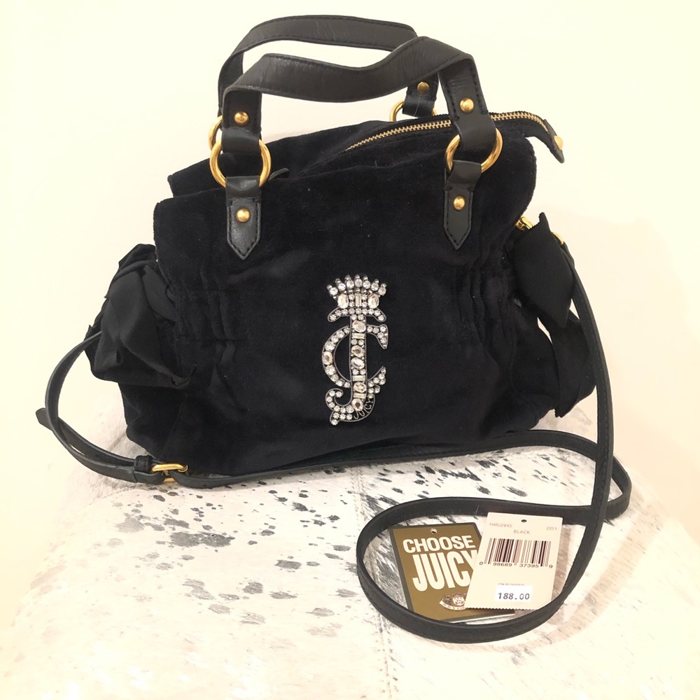 Juicy Couture Velvet Mini Bag w/ Crystal Detail